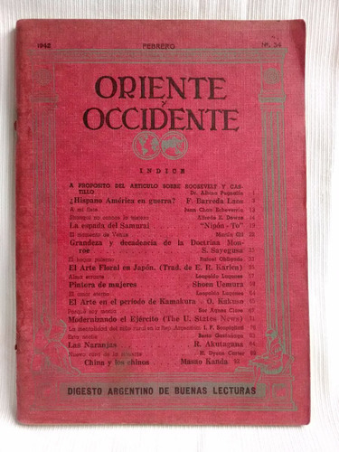 Imagen 1 de 4 de Oriente Y Occidente Digesto Arg Buenas Lecturas Febrero 42