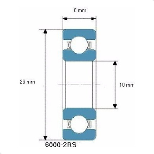 Rolamento 6000 2rs Kit 10 Pçs 10x26x8mm