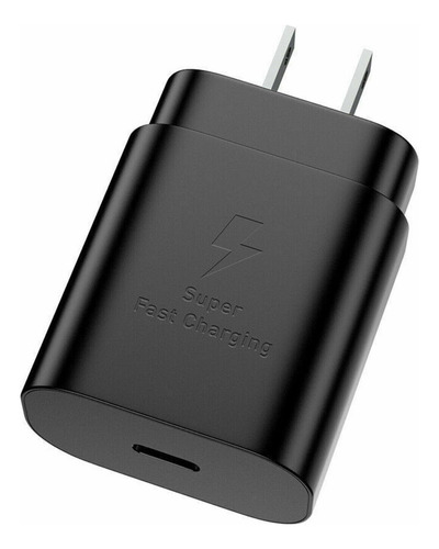 Cargador Cuadro 25w Carga Rápida Para Samsung Galaxy Android Negro