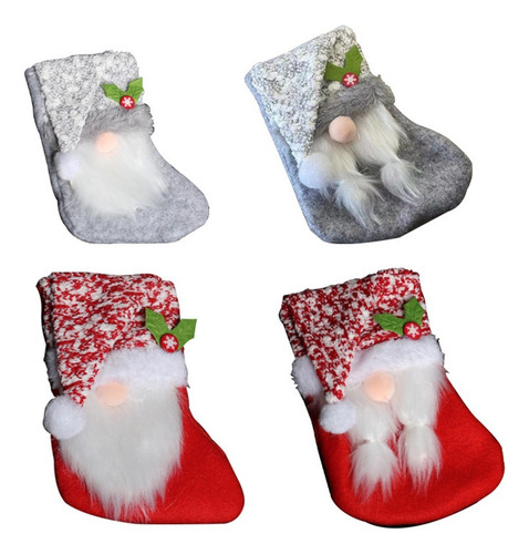 Dsv Colgante Bolsa Dulces Con Calcetín Navideño De Felpa