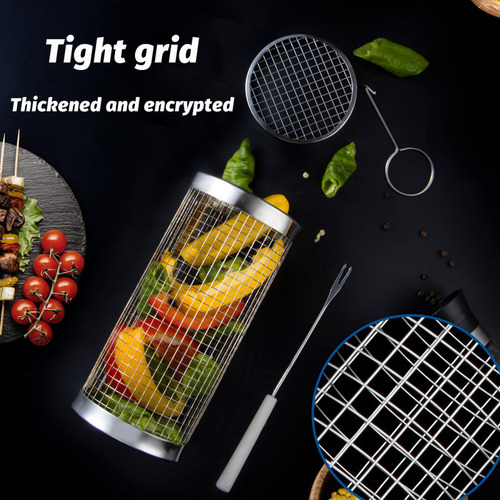 Kit Churrasco Grill Espeto Grelha Giratorio Gaiola Rotativo