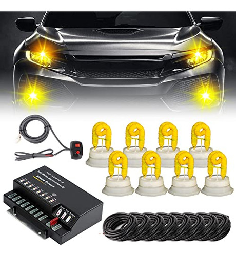 V-sek 8 Hid Bulbs Hideaway Strobe Lights Kit De Emergencia D