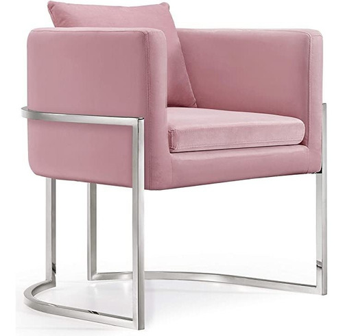 Meridian Furniture Modern | Silla De Terciopelo Rosa