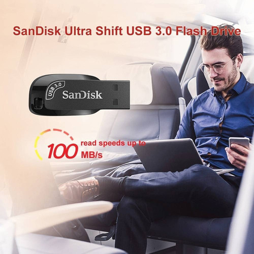 Imagen 5 de 7 de Pack X 3 Sandisk Ultra Shift 32gb Usb 3.0 Flash Drive Black
