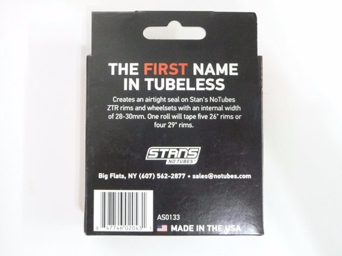 Cinta Para Conversión Tubeless 30mm X 9.14mts Stans No Tubes