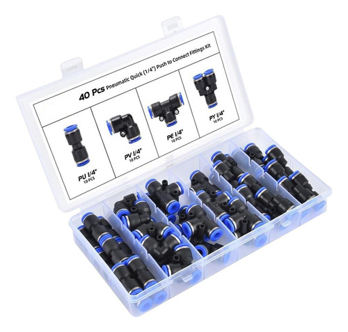 Z 40 Piezas De Accesorios Neumáticos 1/4 Pulgadas Od