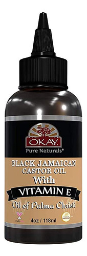 Okay Aceite De Ricino Jamaicano Negro 100% Puro Con Vitamina