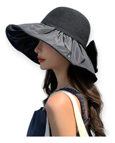 Sombrero Grande Protección Uv Con Mini Bolso Portátil 