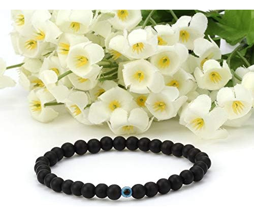 4 Piezas De Pulsera Elástica Con Cuentas De Cristal De Ojo M