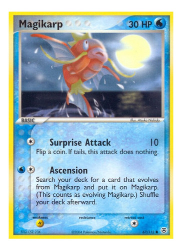 Cartas Pokemon Magikarp 67/112 Ex Fire Red Leaf Green Rg