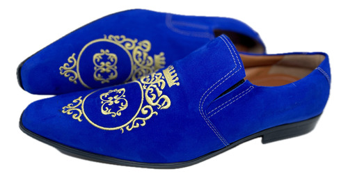 Sapato Masculino Italiano Em Couro Azul Di Paolo D821