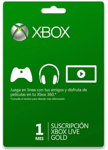 Xbox Live Gold 1 Mes - Region Libre - 360 & One