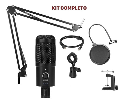 Kit Microfono Condenser Usb Elefir Tripode Brazo Antipop