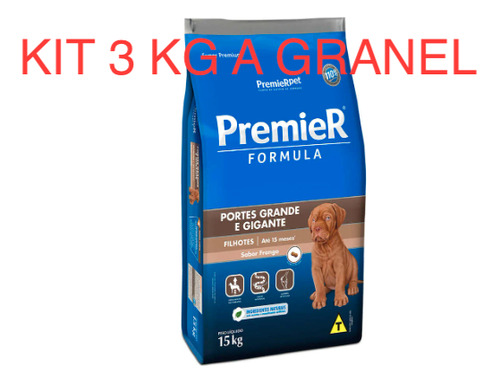 Kit 3 Kg Ração A Granel Premier Cães Filhotes Raças Grandes