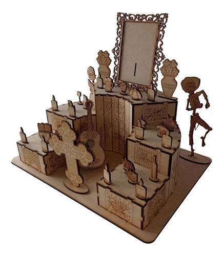 Rompecabezas 3d Madera Altar Ofrenda De Muertos Coco