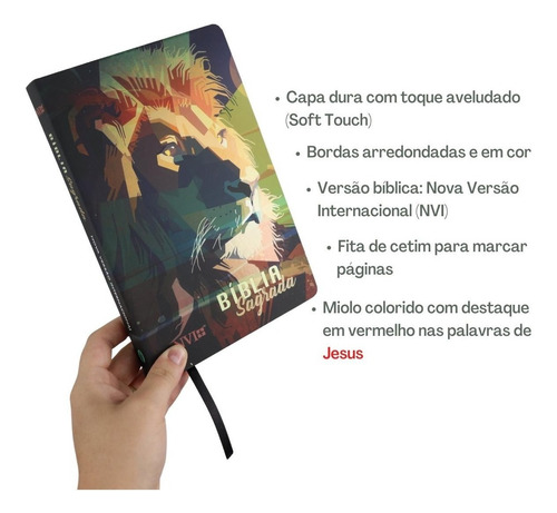 Imagem 2 de 6 de Bíblia Jovem Evangélica Leão Colorido Nvi