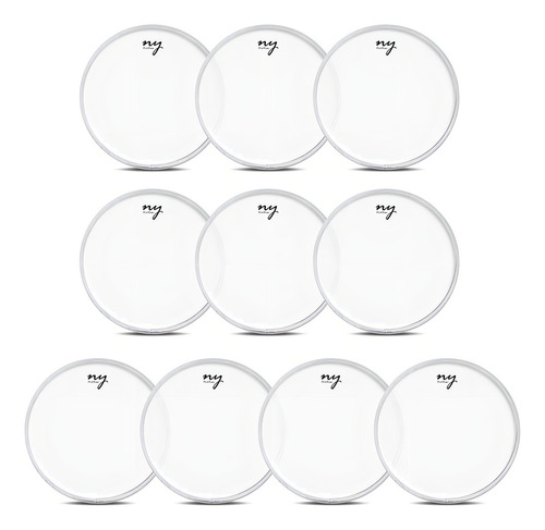 Kit 20 Peles Leitosas Translucidas Para Bateria 14 New York Cor Branco