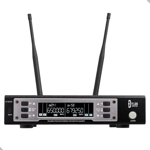 Microfone Duplo Sem Fio Profissional Dylan D9000s Uhf Cor Preto