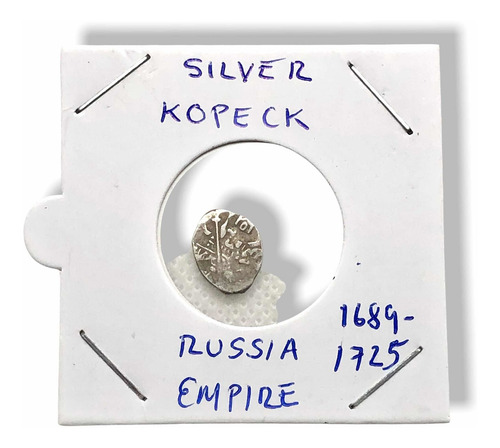 Moneda Plata Rusia Imperial Wire Money Peter The Great (Usado)