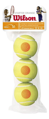 Pelotas Para Minitenis Wilson Punto Naranja C/3