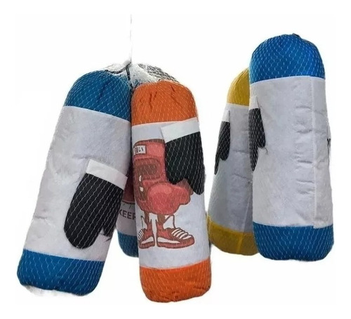 Bolsa De Boxeo Infantil Con Guantes Niños Boxing Pelea Color Blanco