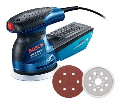 Lijadora profesional roto orbital Bosch Professional GEX 125-1 AE con  sistema velcro azul 250W 230V