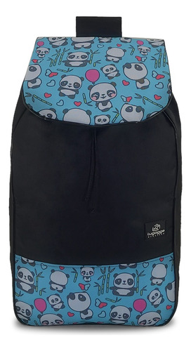 Bolsa Saco Capa Para Carrinho De Feira Sem Carrinho Cor Azul/ Panda