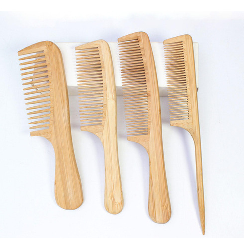 2 Peine De Bambú Para Desenredar El Cabello Para Mujeres Y