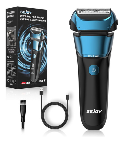 Sejoy Rasuradoras De Barba Eléctrica Recargable Para Hombre Color Azul 100/240V