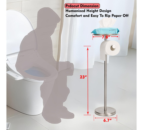 Soporte De Papel Higiénico Noonext Con Estante Acero Inoxida Níquel Cepillado