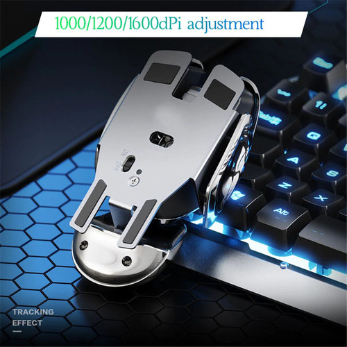 Imagen 3 de 5 de Mouse Gamer Inalambrico Silencioso Metalico Px2 2.4g