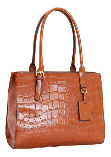 Bolsa Feminina Chenson Croco Casual Ombro 3483848 Marrom