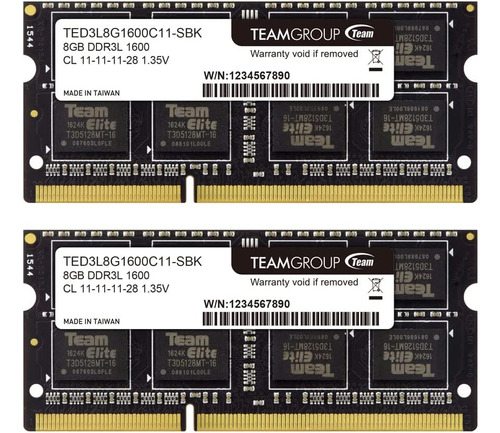Memoria RAM Elite color negro 16GB 2 Team Group TED3L8G1600C11-SBK