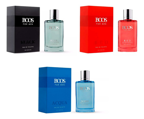 Pack X3 Perfume Hombre Boos Edt X 100 Ml Ideal Regalo 