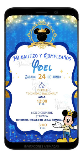 Tarjeta Digital Con Tematica De Mickey Mouse