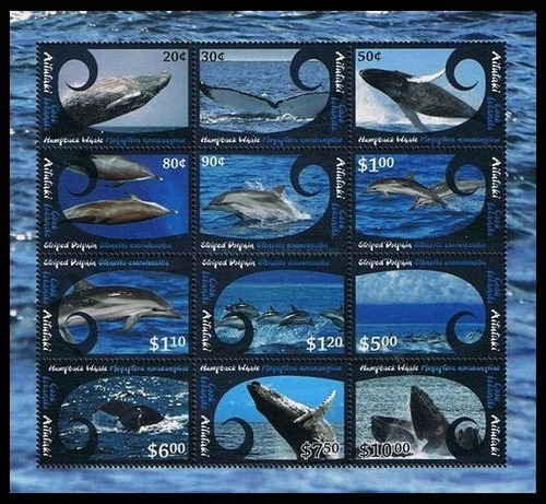 Fauna - Ballenas - Delfines - Aitutaki 2012 - Mini Hoja Mint
