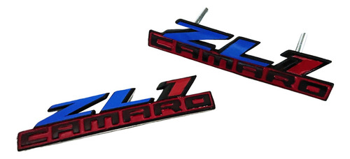 Kit 2 Emblemas Delantero Y Trasero Camaro Zl1 Azul Rojo