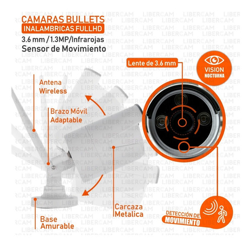 Kit 4 Camaras Seguridad Ip Inalambrico Full Hd Nvr Wifi Hdmi