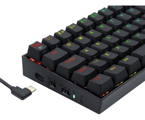 Teclado Mecânico Gamer Redragon Draconic Pro Preto 60% Rgb