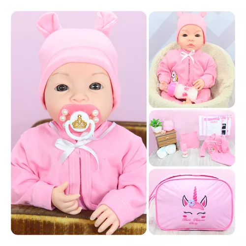 Boneca Bebê Reborn Recém Nascida Menina Com Vários Itens - ShopJJ -  Brinquedos, Bebe Reborn e Utilidades