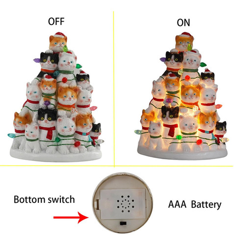 Aplicável A: Gatos De Natal Iluminados Em Miniatura