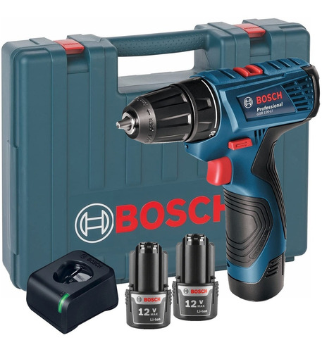 Taladro Atornillador Bosch Con Maletin 2 Baterias Gsr120-li 