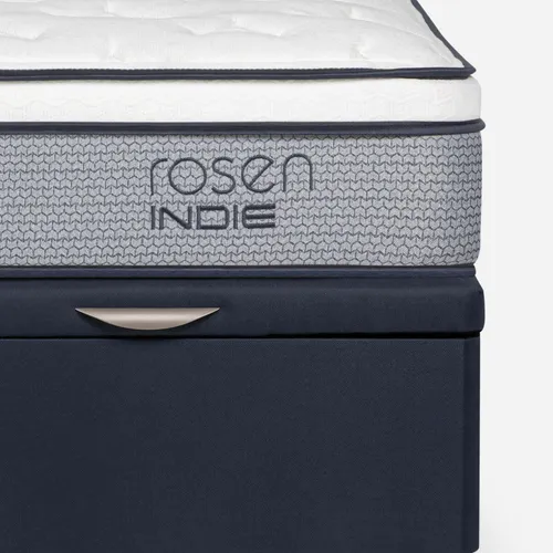 Boxet Indie Rosen 2 Plazas + Respaldo Y Veladores Issey Azul