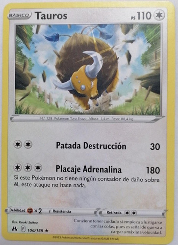 Pokémon Tcg Tauros 106/159 (español)