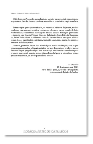 Sermões Quaresmais: Não Se Aplica, De Padre Antonio Vieira. Série Não Se Aplica, Vol. Único. Editora Ecclesiae, Capa Mole, Edição 1 Em Português, 2024