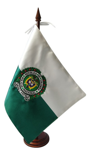 Banderín Policía Nacional Colombia Oficina Repisa Escritorio