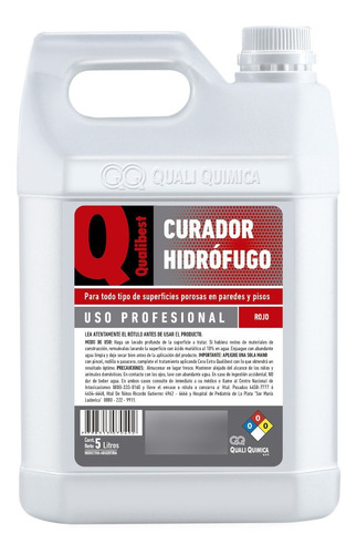 Curador Hidrofugo Qualibest Color Rojo Bidon 5lts