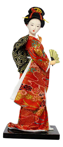 Muñeca Con Kimono De Geisha Japonesa, Figura Coleccionable