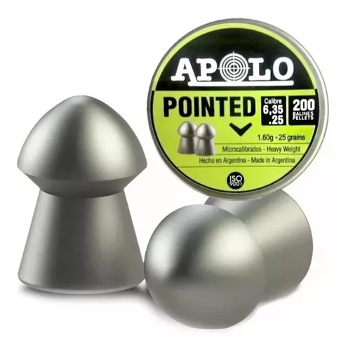 Balines Apolo Pointed 6.35 X200 Aire Comprimido 25 Grains