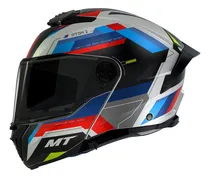 Comprar Casco para moto rebatible MT Helmets Solid A1 Matt Atom 2 SV MT FU404SV  azul y rojo mate atom talla L 